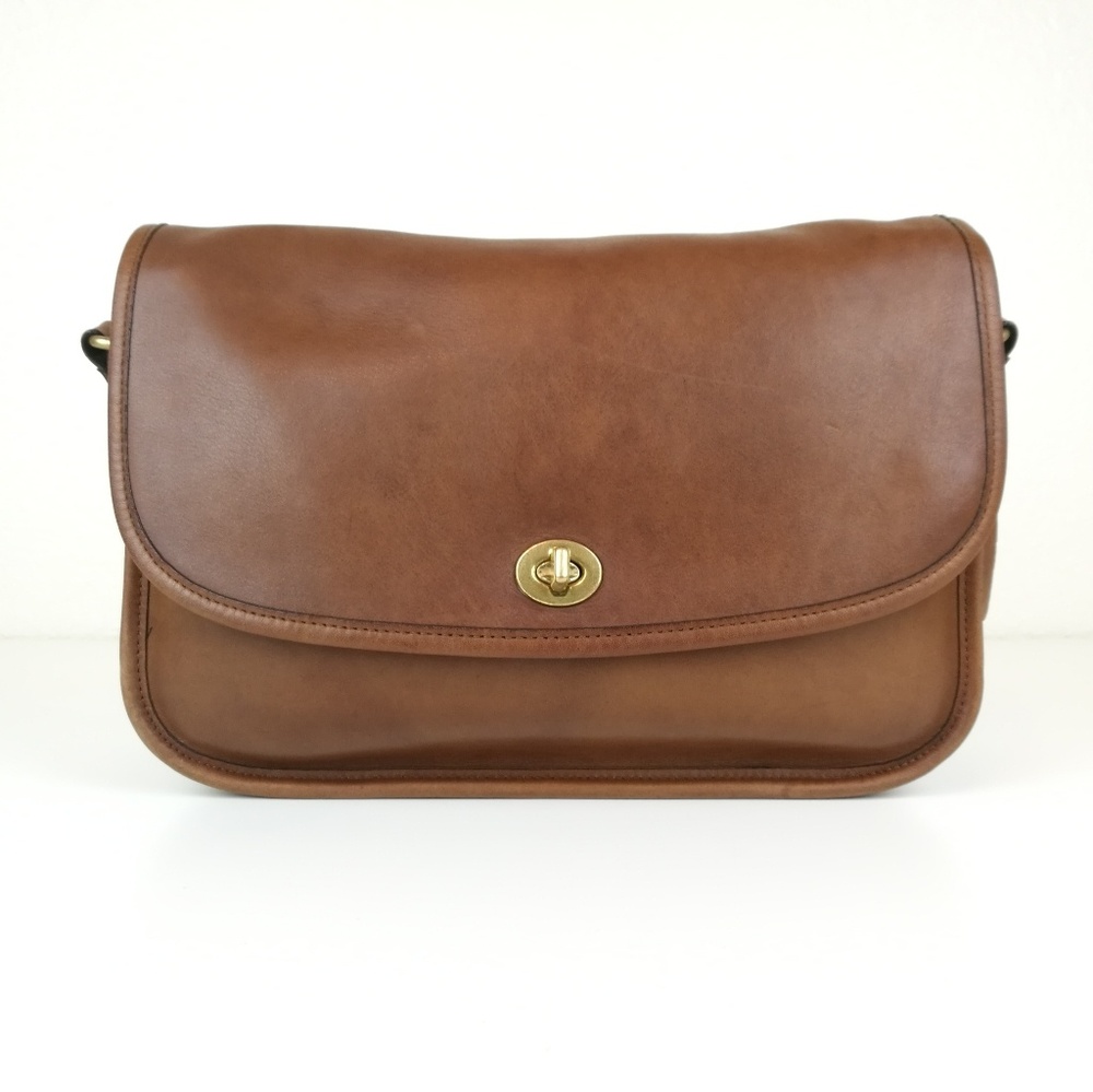 Vintage Coach City Bag Brown Leather Crossbody!